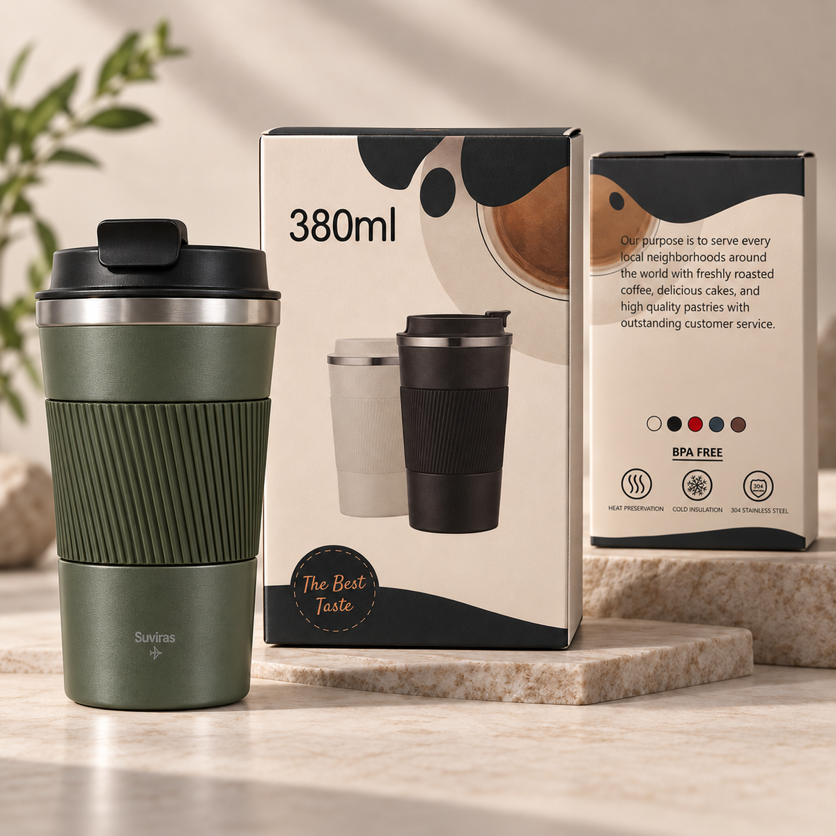 Reisbeker 380 ML | BPA vrij | Suviras