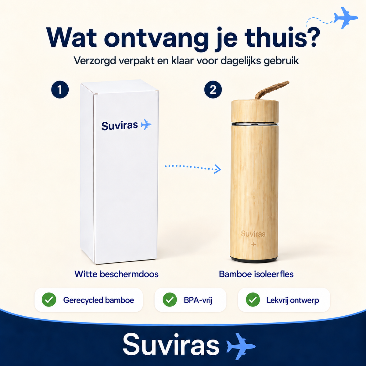 Bamboe thermosfles voor warm en koud | Suviras