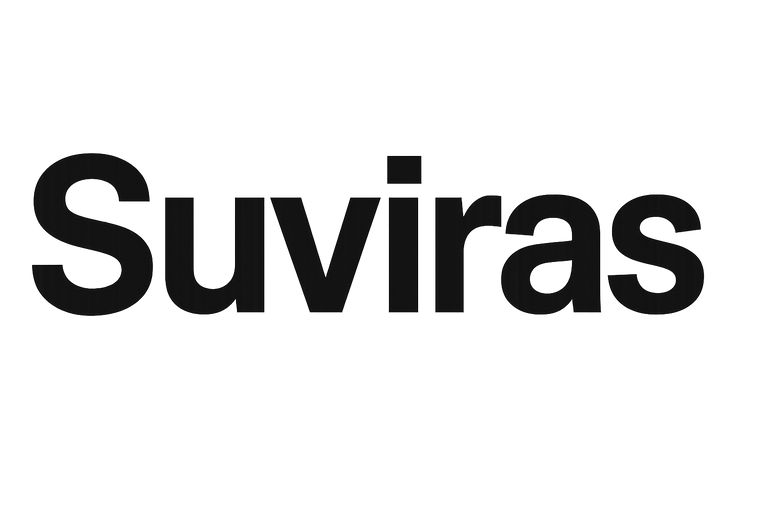 Suviras in text with transparant background